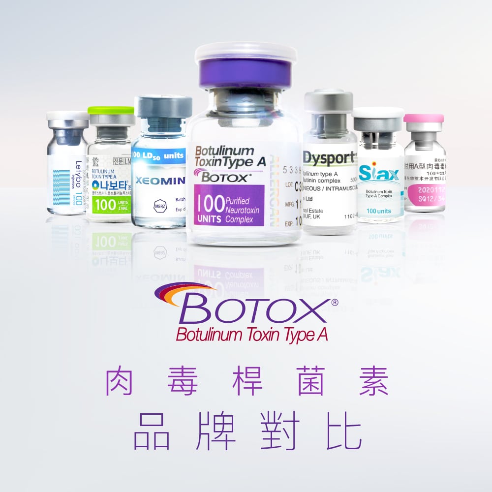 展示美容和醫療產品,包括肉毒桿菌素注射劑 Botox 及其他相關產品,提供詳細資訊。